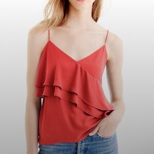 J. Crew Orange Layered Camisole Top Coral Size 6